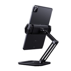 레인보우 2단 관절 각도조절 휴대폰 태블릿PC 거치대, 블랙, 1개