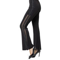 側邊亮片褲 LDP17000, 黑色