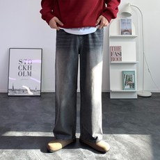 콘피아르 남성용 브러쉬 샌드워싱 와이드 밴딩 데님 팬츠 TC6150