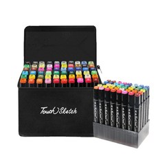 Fullcolors 全彩 雙頭馬克筆 黑色+筆套組, 1套, 60 種顏色