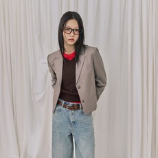 랩 여성용 배색 크랍 자켓 AR3WJ860