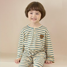 unifriend 兒童迷你愛心蜜桃絨睡眠睡衣上下套裝