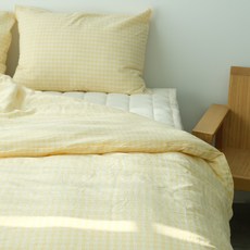 混色格紋被套, Picnic Yellow