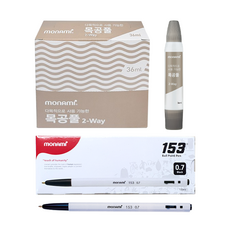 monAmi 多用途木工膠 2 Way 36ml x 12入 + 153 原子筆 12入組, 黑色, 1套
