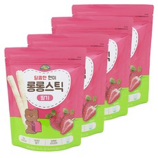 오가닉스토리 달콤한 현미 롱롱스틱, 딸기, 30g, 4개