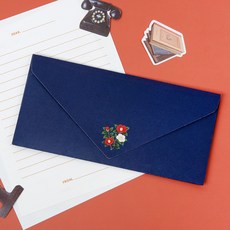 좋은기븐 프리미엄 용돈봉투 화담동백 10p 스티커 12p, 청운색, 1개