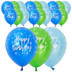 Sempertex 3色Happy Birthday字樣珠光氣球 30cm, 隨機出貨, 20個