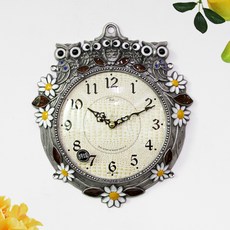 무소음 홈즈 썬부엉이 주물 벽시계 HSC-317S, 주석