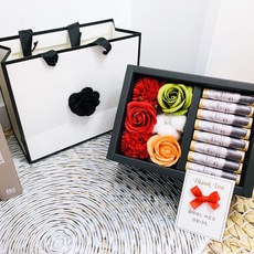 노블리 비누꽃 감사의 용돈박스 + 스타일 쇼핑백 세트, 레드, 1세트