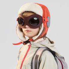 HARAROI 兒童冬季燈芯絨扣環護目鏡帽