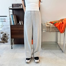 DIAMIGNON 女款Tetora素色直筒抽繩鬆緊帶運動褲
