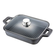 PNPOONGNYUN IH感應雙耳方形鋁製烤盤+蓋子, 30 x 24 厘米, 1個