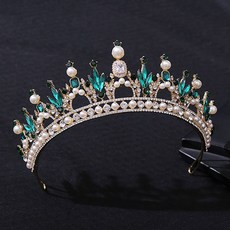 自助婚禮 新娘皇冠髮飾 ncw647, 1個, 綠色