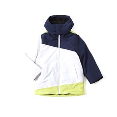 童款對角拼色聚酯纖維保暖鋪棉外套