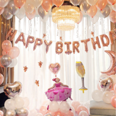 The Challenger 氣球組 生日家庭派對 白粉色 807, 1套, 混合色