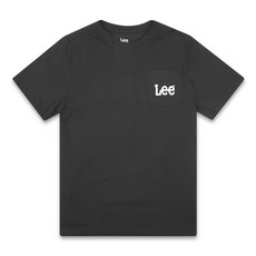 Lee 中性款素色Logo口袋短袖T恤 LM12SK180, 黑色