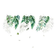 WA. WALL ART 無痕設計壁貼 防水PVC FX82019 2張, 綠葉 植物
