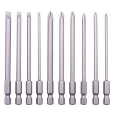 StanMan 六角柄磁性一字十字螺絲起子批頭混合 100mm x 10件套組, 1組