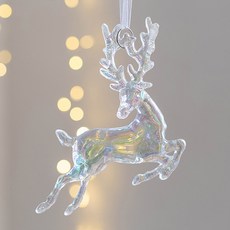 Homeflow 透明極光色聖誕樹裝飾馴鹿, 極光透明, 1個