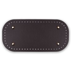 鉚釘包底 橢圓形 30 x 10 cm, 1個, 深棕色