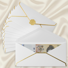 쿠말 예쁜 고급 용돈 현금봉투, 화이트, 10개