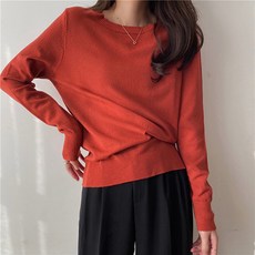 레몬소울 여성용 탄트라 라운드넥 니트티 07469