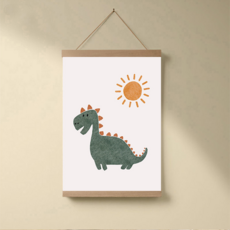 소울리치 귀여운 우드 행잉 포스터 공룡