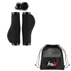 GUB Naya Style 自行車車把把手 2p + 專用袋套組 CYYP-66-1PU, 黑色（手柄）, 1套