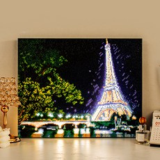 ARTJOY DIY LED 畫布款鑽石畫 40 x 50 cm, 1個, 艾菲爾鐵塔夜景