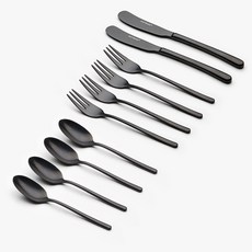 Eastmark 復古黑餐具甜點三件組10件套, 10個, 蛋糕叉, 茶匙, 奶油刀