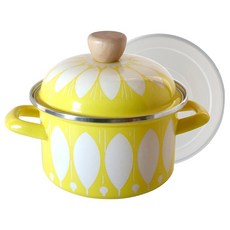 HAKOYA Bianca系列 琺瑯雙耳鍋 附內蓋, 1組, 黃色, 16cm