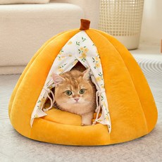 PASTEL PET 寵物南瓜窗簾屋, 黃色, 1個