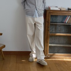 MIND BRIDGE 男士寬版米白色牛仔褲M1DP0152