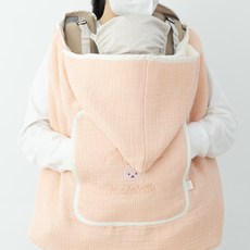 Malolotte 換季用3重紗布嬰兒背帶保暖罩, 粉紅Bibi