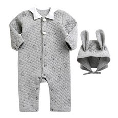 그린베베 유아용 별토끼 누빔 우주복