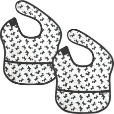 플리에 유아용 방수 이유식 턱받이, 63화이트블랙강아지, 1개