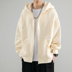 JTL 寬鬆素色休閒百搭連帽拉鍊外套