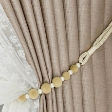 GINNA SONG 球繩窗簾綁帶, 2個, 米色