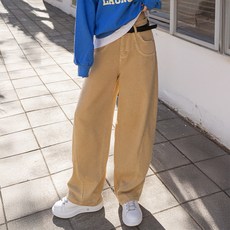 시크폭스 여성용 아뮬 절개 코튼 커브드 와이드 팬츠 61PT1571