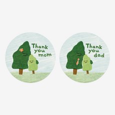 感謝媽媽 50入 + 爸爸貼紙 50入 組合, 混合色, 1套