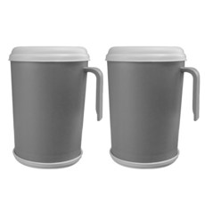 生活En迷你手提型廚餘桶 1L 2個, 灰+白