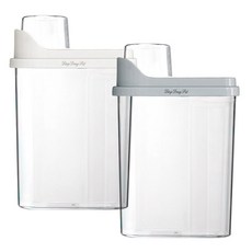 DING DONG PET 寵物透明密封飼料桶2件組, 灰色, 白色, 2.5L, 1個