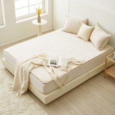 눕자 카본 소프트 극세사 탄소 전기매트, 베이지, 퀸(160 x 200 cm)