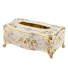 Erible 裝飾高級面紙盒, 金白色