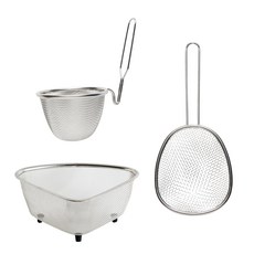 Seven Kitchen不鏽鋼瀝水網濾網 3件組, 1套