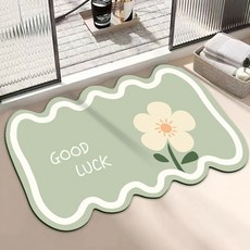 Witherhome 好運迷你花朵絨毛地墊, 綠色