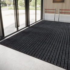 Nanli Sisters 辦公室營業用玄關墊, 寬條紋炭灰色, 1個
