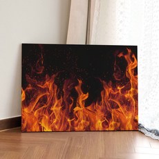 GGOOMIM 熊熊燃燒的火焰帆布畫框 橫式, bc235