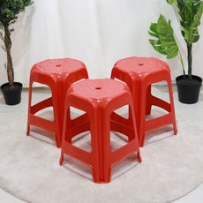 팬물산 프레스 오각의자 3p, 레드