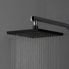 Zrid 方形雨淋花灑飯店式蓮蓬頭 ZD-RH01B, 黑色, 1個